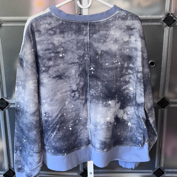 Pilcro Scenic Mountain Crew Neck Sweatshirt from Anthropologie Blue Pattern Sz L - Picture 9 of 13